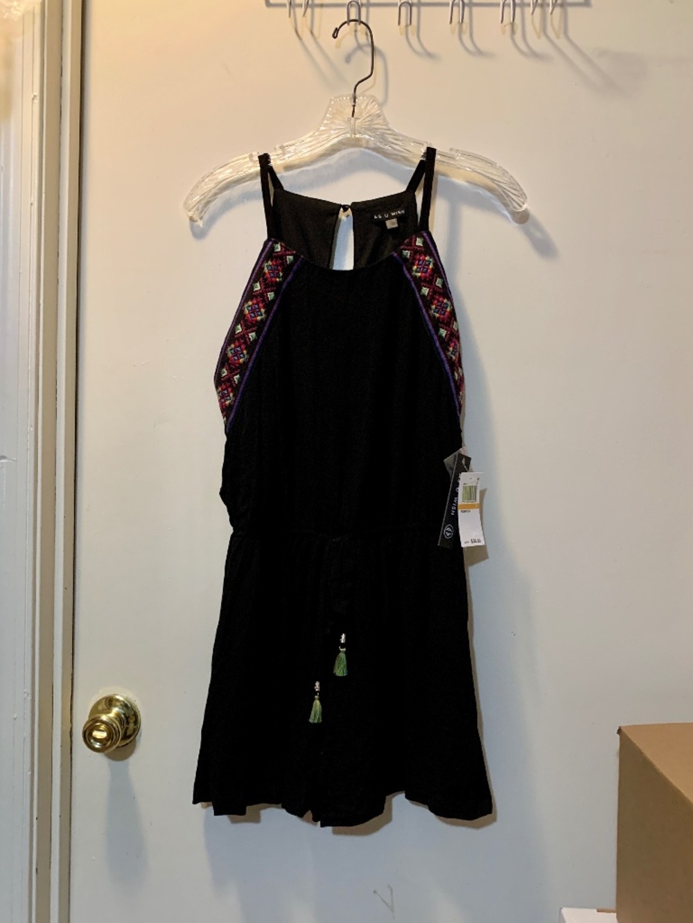 As U Wish Black Embellished Romper - Size S - New